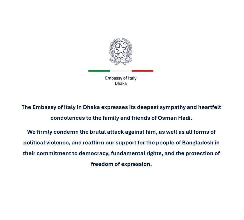 Italian Embassy about Osman Hadi